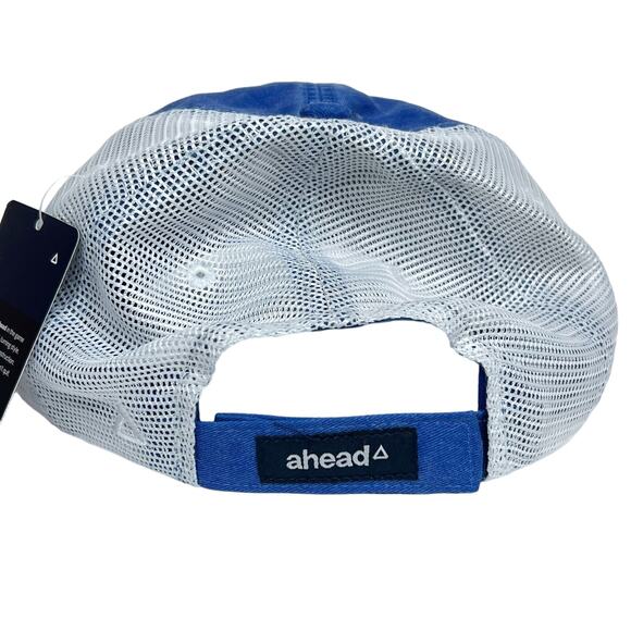 NWT AHEAD Extreme Fit SC Hat Unstructured Mesh Back Washed Twill Blue White OS - Picture 4 of 7